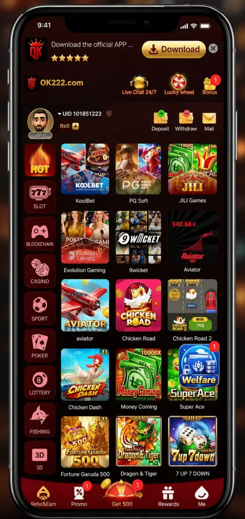 OK222 Game APK Download New Earning App For Android 2026