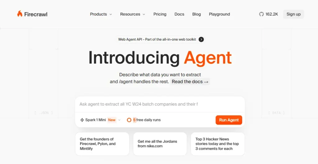 Firecrawl Agent – AI Web Data Extraction Tool with Smart Search